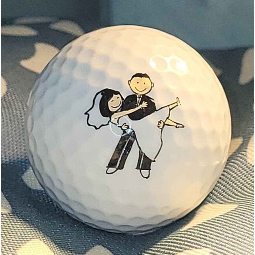 🔥🔥 Happy Couple Wedding Golf Ball (Sara & Trevor)